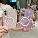 Pearlescent Shell Texture Magnetic Ring Phone Case For Galaxy Z Fold 8 5G