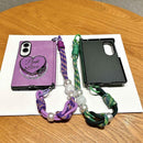 Side Clamp Central Axis Lambskin Leather Holder Magnetic Phone Case with Wrist Strap, For Galaxy Z Fold8 5G