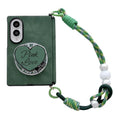 Side Clamp Central Axis Lambskin Leather Holder Magnetic Phone Case with Wrist Strap, For Galaxy Z Fold8 5G