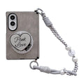 Side Clamp Central Axis Lambskin Leather Holder Magnetic Phone Case with Wrist Strap, For Galaxy Z Fold8 5G