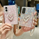 Side Clip Axis Magnetic Pearlescent Shell Texture Phone Case with Bracelet, For Galaxy Z Fold8 5G
