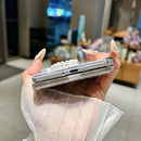 Side Clip Axis Magnetic Pearlescent Shell Texture Phone Case with Bracelet, For Galaxy Z Fold8 5G
