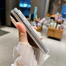 Side Clip Axis Magnetic Pearlescent Shell Texture Phone Case with Bracelet, For Galaxy Z Fold8 5G