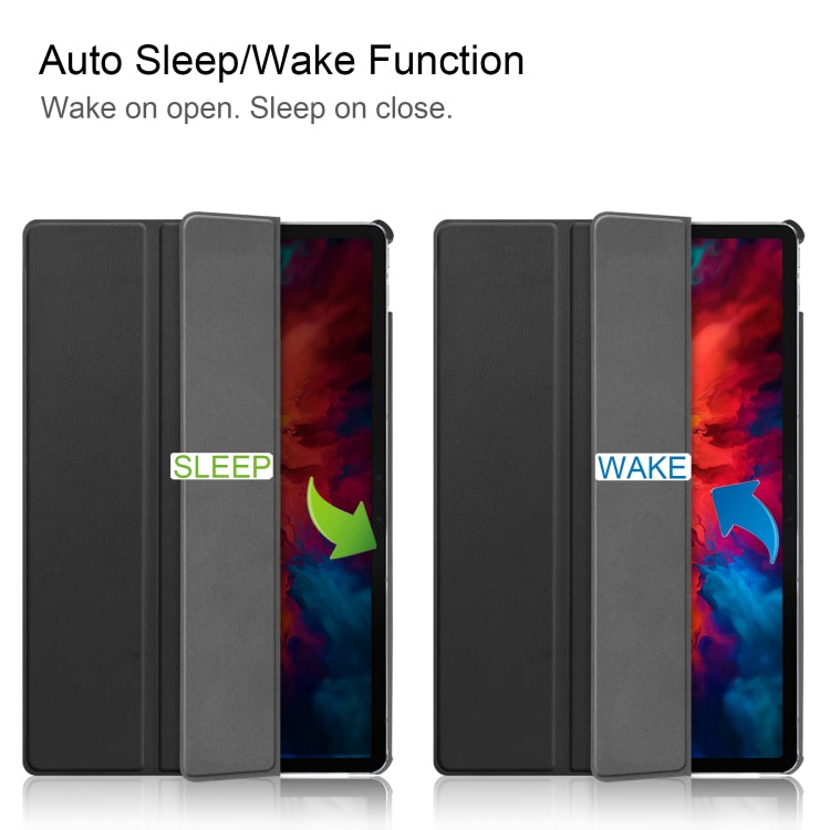 For Lenovo Tab P11 Pro (TB-XJ706F) Custer Texture Horizontal Flip Sleep / Wake-up Function