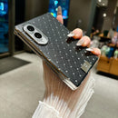 For Samsung Galaxy Z Fold 8 5G Electroplated Diamond Style Vegan Leather Phone Case