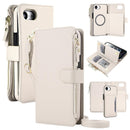 Detachable 2 in 1 Zipper Wallet Magnetic Phone Case with Lanyard For iPhone 17e / 16e