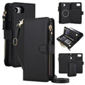 Detachable 2 in 1 Zipper Wallet Magnetic Phone Case with Lanyard For iPhone 17e / 16e