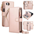 Detachable 2 in 1 Zipper Wallet Magnetic Phone Case with Lanyard For iPhone 17e / 16e