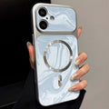 Water Ripple PC Magnetic Vegan Leather Phone Case For iPhone 17