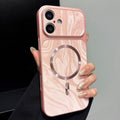 Water Ripple PC Magnetic Vegan Leather Phone Case For iPhone 17