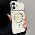 Water Ripple PC Magnetic Vegan Leather Phone Case For iPhone 17