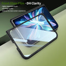 For iPhone Duo Rotation Magnetic Ring Holder Hinge Integrated Film Phone Case