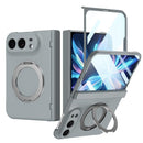 For iPhone Duo Rotation Magnetic Ring Holder Hinge Integrated Film Phone Case