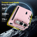 Integrated Skin Feel Lens Folding Holder Pen Slot Shockproof Phone Case with Pen, For iPhone Fold