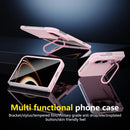 Integrated Skin Feel Lens Folding Holder Pen Slot Shockproof Phone Case with Pen, For iPhone Fold