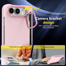 Integrated Skin Feel Lens Folding Holder Pen Slot Shockproof Phone Case with Pen, For iPhone Fold