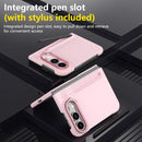 Integrated Skin Feel Lens Folding Holder Pen Slot Shockproof Phone Case with Pen, For iPhone Fold