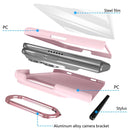 Integrated Skin Feel Lens Folding Holder Pen Slot Shockproof Phone Case with Pen, For iPhone Fold