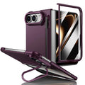 Integrated Skin Feel Lens Folding Holder Pen Slot Shockproof Phone Case with Pen, For iPhone Fold
