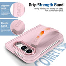 Film Integrated Lens Frame Bracket Phone Case with Wristband, For iPhone Duo