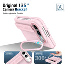 Film Integrated Lens Frame Bracket Phone Case with Wristband, For iPhone Duo
