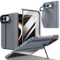 Film Integrated Lens Frame Bracket Phone Case with Wristband, For iPhone Duo