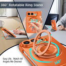 For iPhone Fold 360 Rotation Ring Holder MagSafe Shockproof PC Phone Case