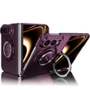 For iPhone Fold 360 Rotation Ring Holder MagSafe Shockproof PC Phone Case