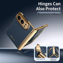 For iPhone Duo Electroplated PC Fold Shockproof Vegan Leather Phone Case