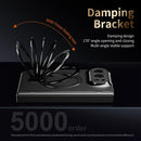 For iPhone Duo Integrated Metal Folding Holder Hinge Magnetic Leather Phone Case