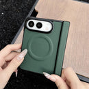 For iPhone Duo Folding Shaft Magnetic Litchi Texture Leather Phone Case