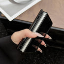 For iPhone Duo Folding Shaft Magnetic Litchi Texture Leather Phone Case