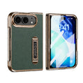 For iPhone Duo i.Crystal Electroplated Kickstand Integrated Film Phone Case