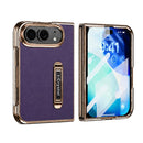 For iPhone Duo i.Crystal Electroplated Kickstand Integrated Film Phone Case