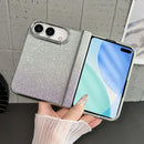 For iPhone Duo Rebound Hinge Gradient Bling Glitter Phone Case