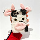 Foldable Plush Dairy Cow TPU Phone Case, For iPhone Duo