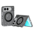 Terminator Style Glitter Powder Magnetic Holder Phone Case, For iPhone Duo