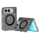 Terminator Style Glitter Powder Magnetic Holder Phone Case, For iPhone Duo