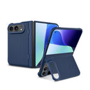 For iPhone Duo Integrated Flip Cover Holder Spray-Coated Finish Magnetic Phone Case
