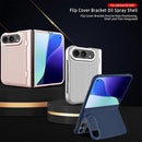 For iPhone Duo Integrated Flip Cover Holder Spray-Coated Finish Magnetic Phone Case