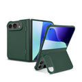For iPhone Duo Integrated Flip Cover Holder Spray-Coated Finish Magnetic Phone Case