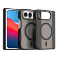 For iPhone Duo TPU Hybrid PC Magnetic Frosted Central Axis Phone Case