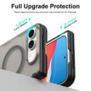 For iPhone Duo TPU Hybrid PC Magnetic Frosted Central Axis Phone Case