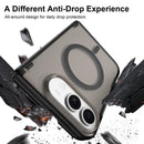 For iPhone Duo TPU Hybrid PC Magnetic Frosted Central Axis Phone Case