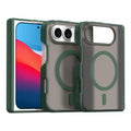 For iPhone Duo TPU Hybrid PC Magnetic Frosted Central Axis Phone Case