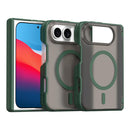 For iPhone Duo TPU Hybrid PC Magnetic Frosted Central Axis Phone Case