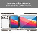 For iPhone Duo PC Hybrid TPU Airbag Folding Center Axis Phone Case