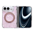 For iPhone Duo Axial Magnetic Shell Pattern Phone Case with 360 Holder