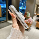 For iPhone Duo Axial Magnetic Shell Pattern Phone Case with 360 Holder