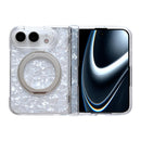 For iPhone Duo Axial Magnetic Shell Pattern Phone Case with 360 Holder